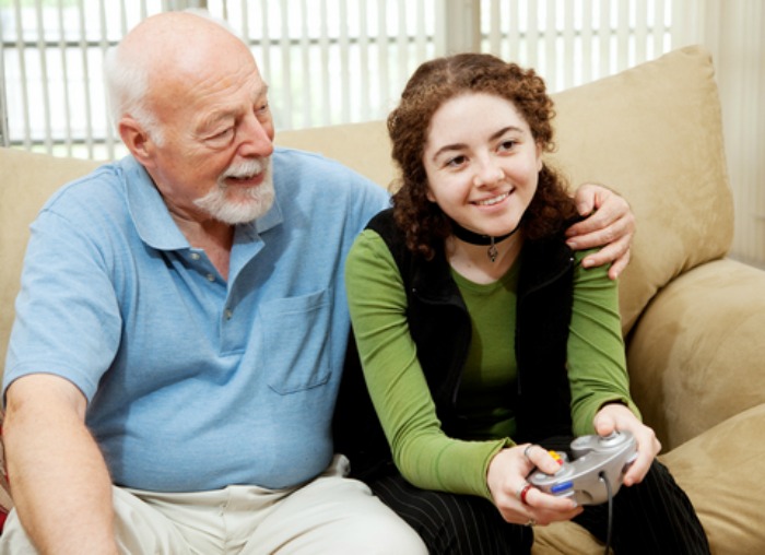 grandfather and granddaughter