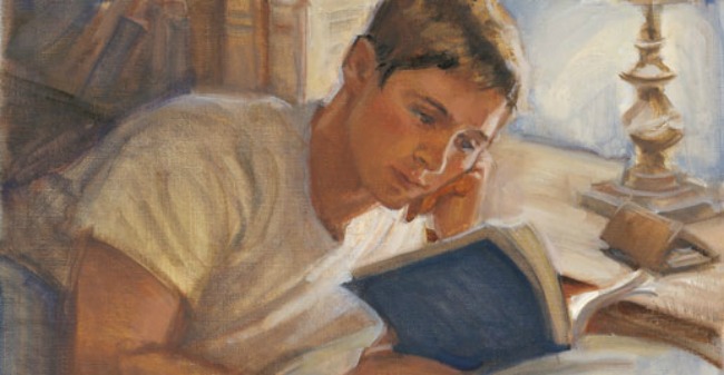 eenager reading book of mormon