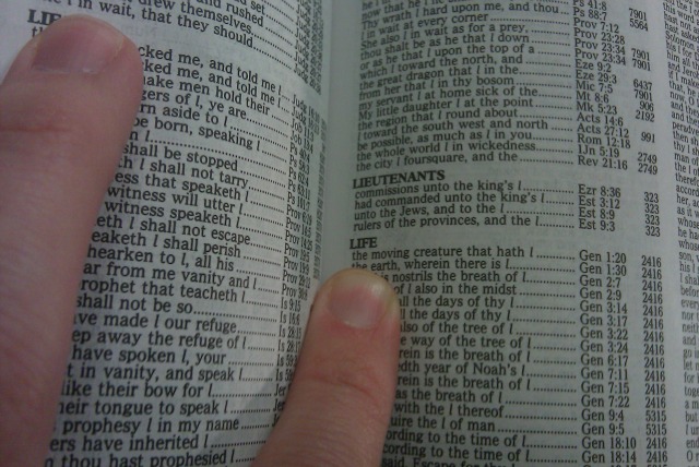 image of a bible concordance