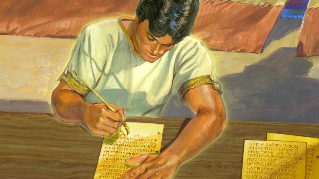 About how old was Nephi when he started writing his record?